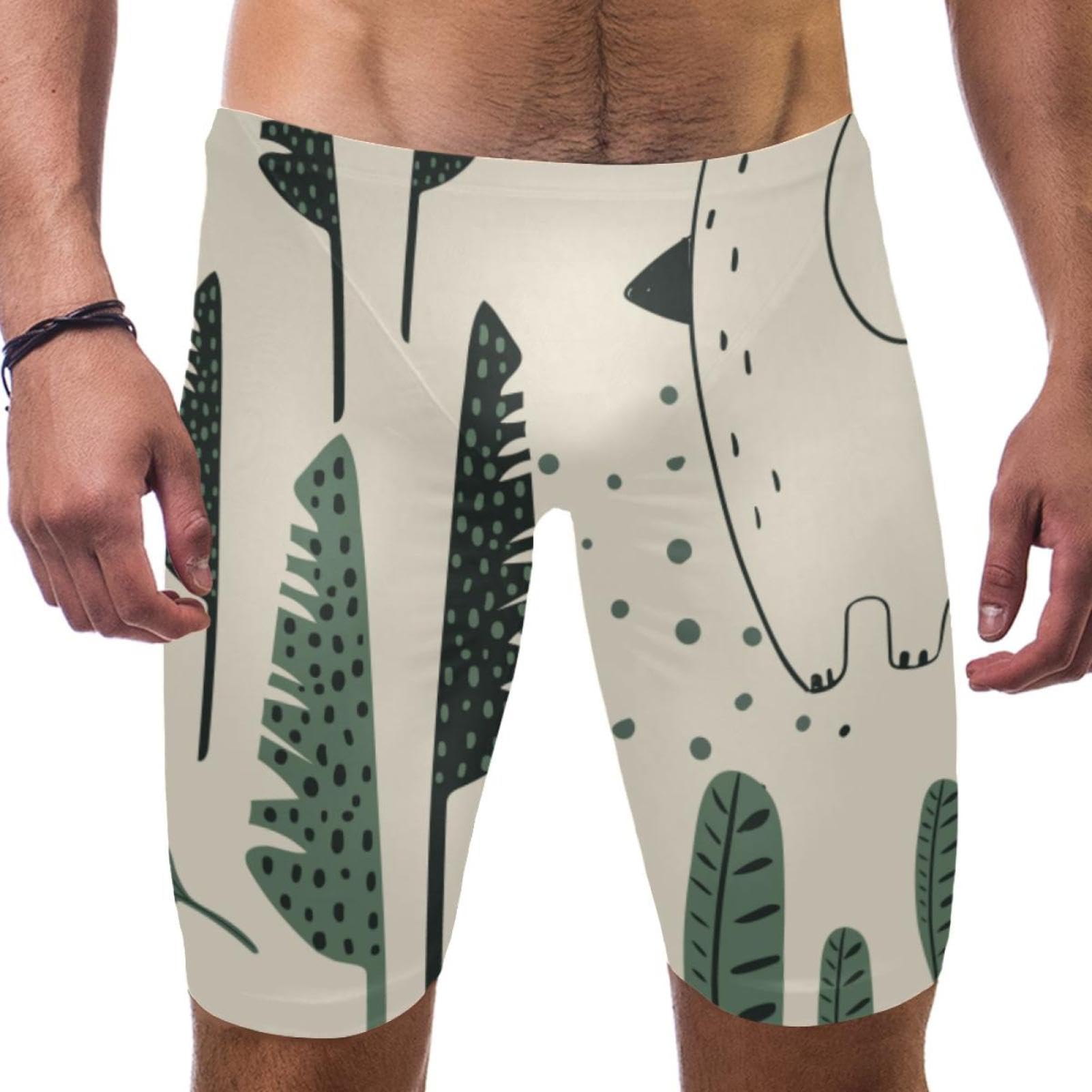 Bañador de competición para hombre y niño estilo bóxer de dinosaurios 7