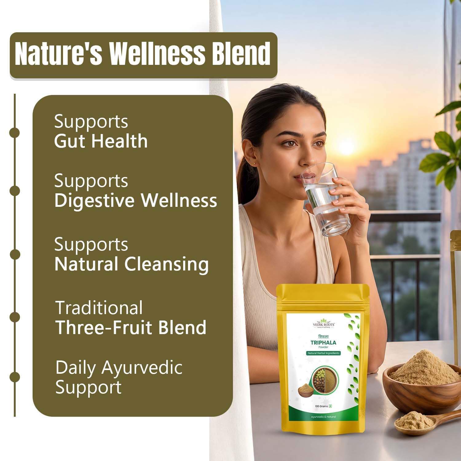 Triphala Powder/Churan - 100g (Pack of 01)| Supplement & Immunity Booster | Haritaki, Bibhitaki & Amla | Ayurvedic Herbal Supplement | Pack of 1 — Amazon image 4