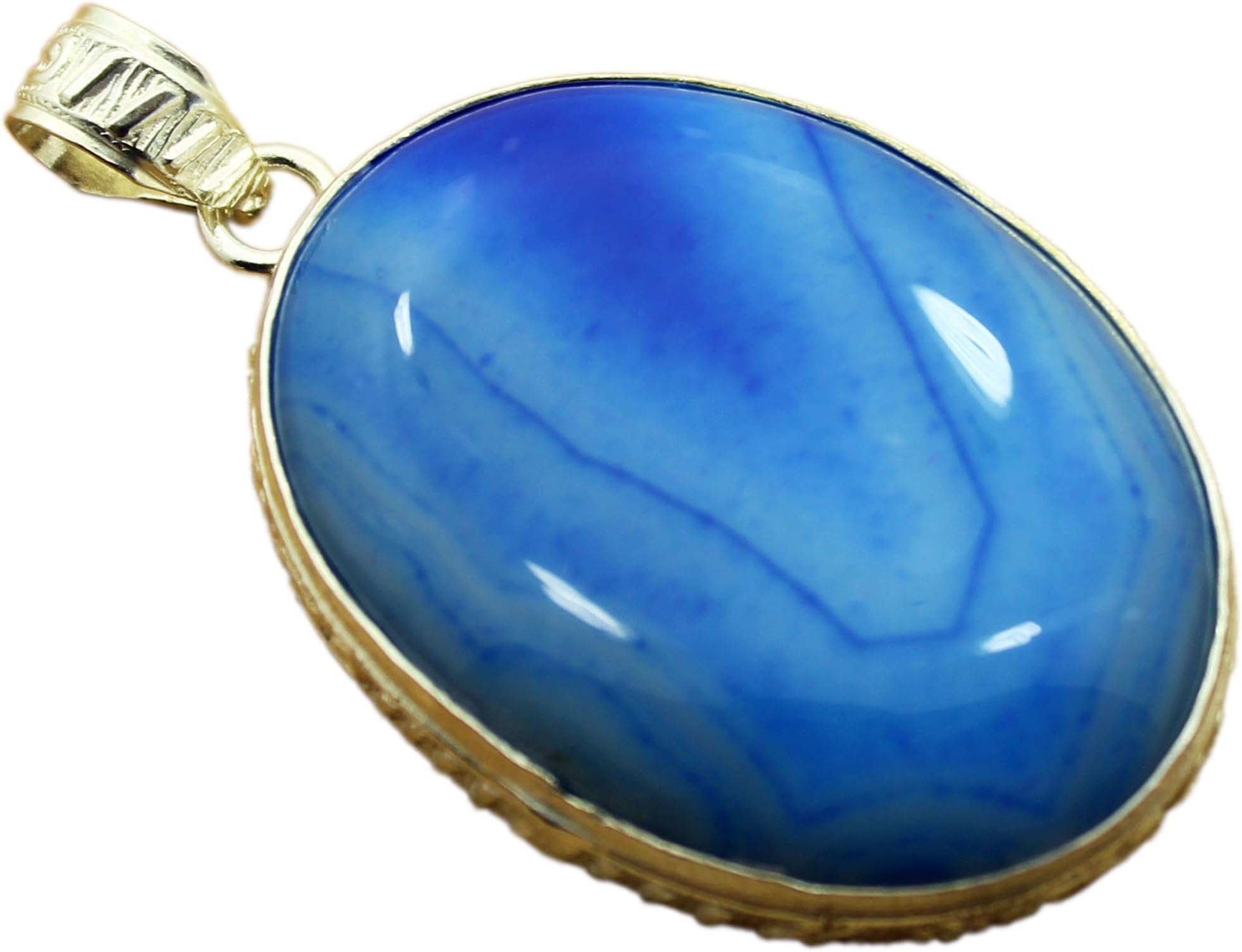 Riptide ! Unique One of a Kind .925 Sterling Silver Overlay Pendant with Genuine Ripple Onyx Gemstone.