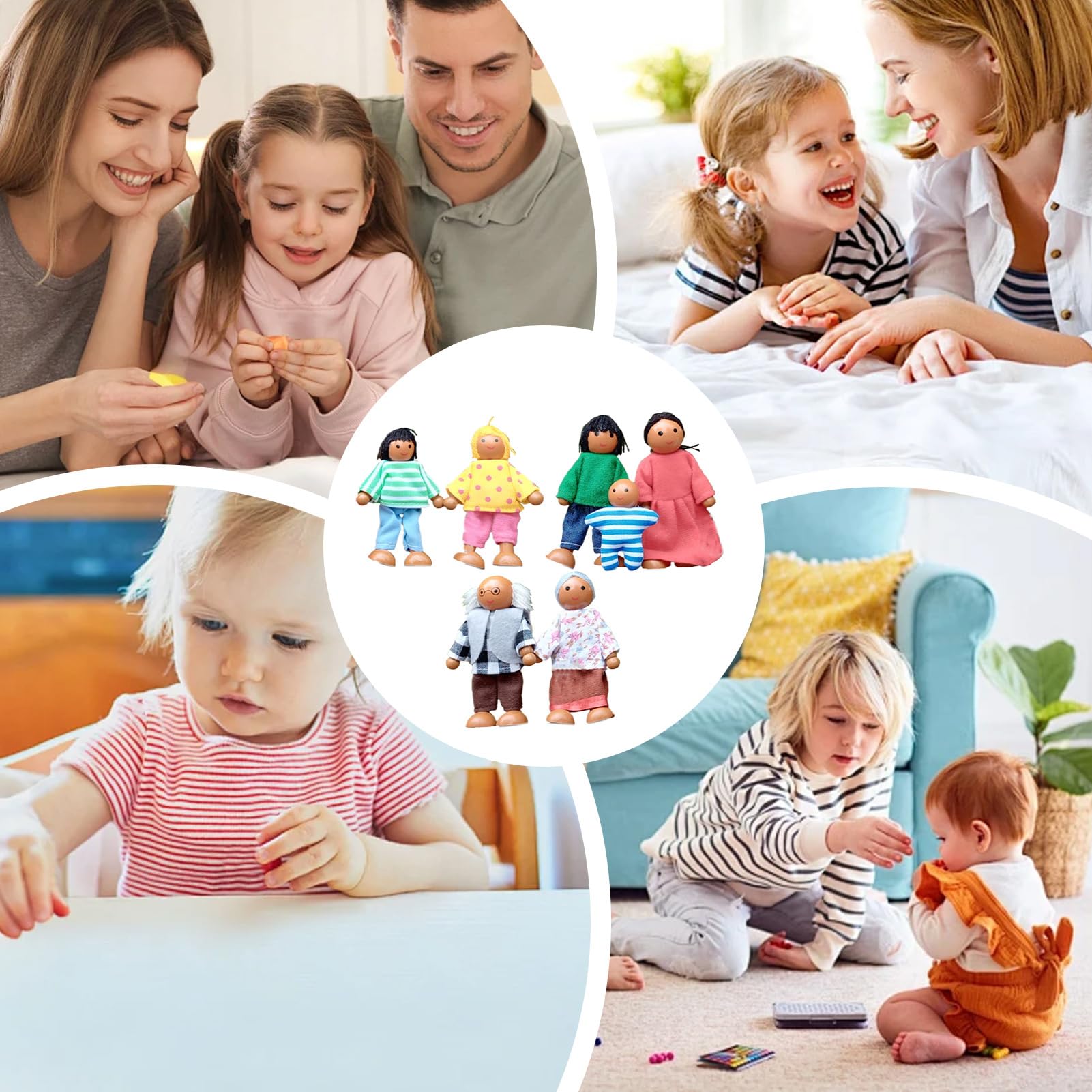 People Figures - Miniature Doll House Family Dolls - Doll House Dolls - for Kid Boys Girls Children Kindergarten Birthday Christmas New Year School — view 4