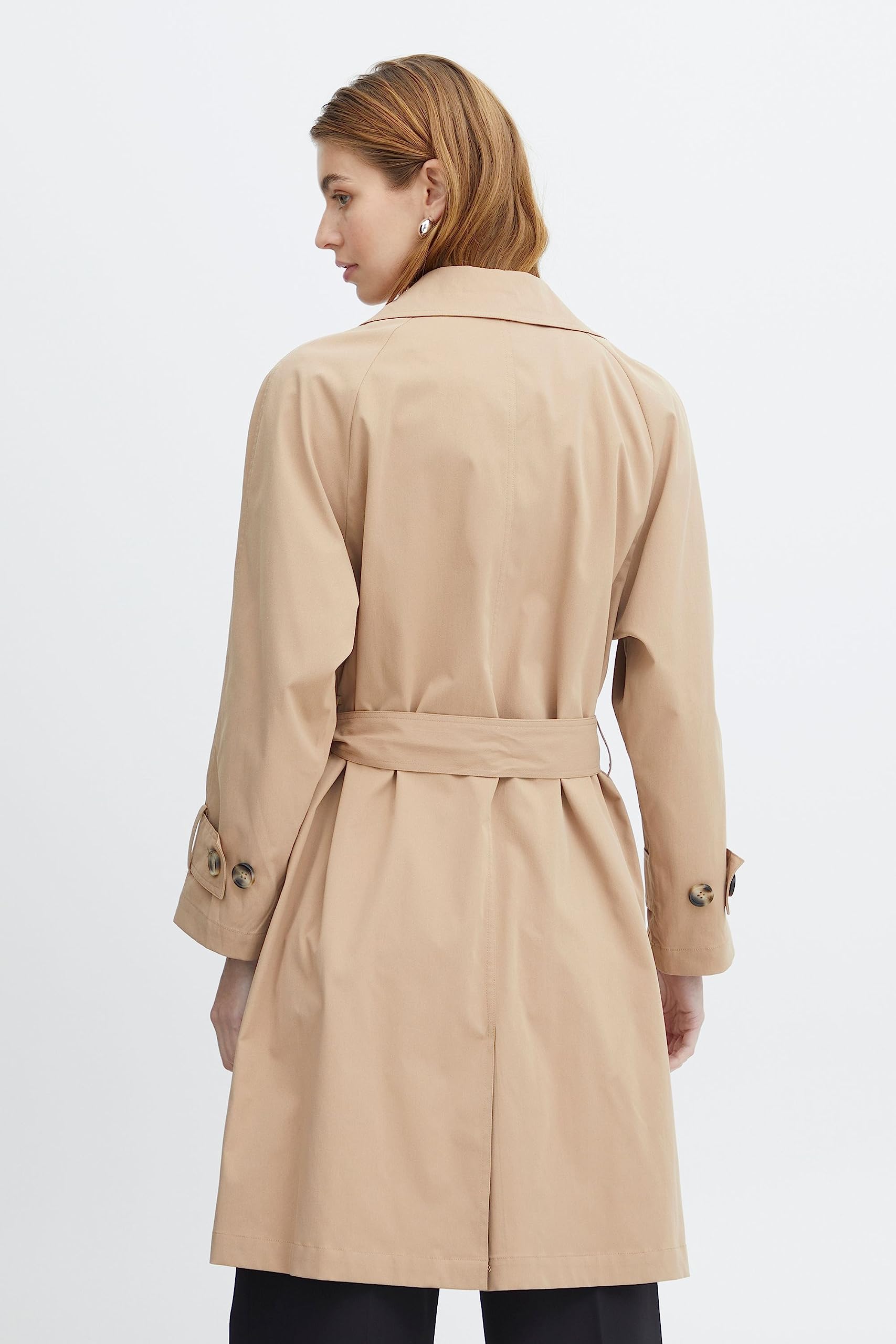 ICHI IHELOVA JA Damen Trenchcoat Jacke Übergangsmantel Trenchcoat Kurzmantel