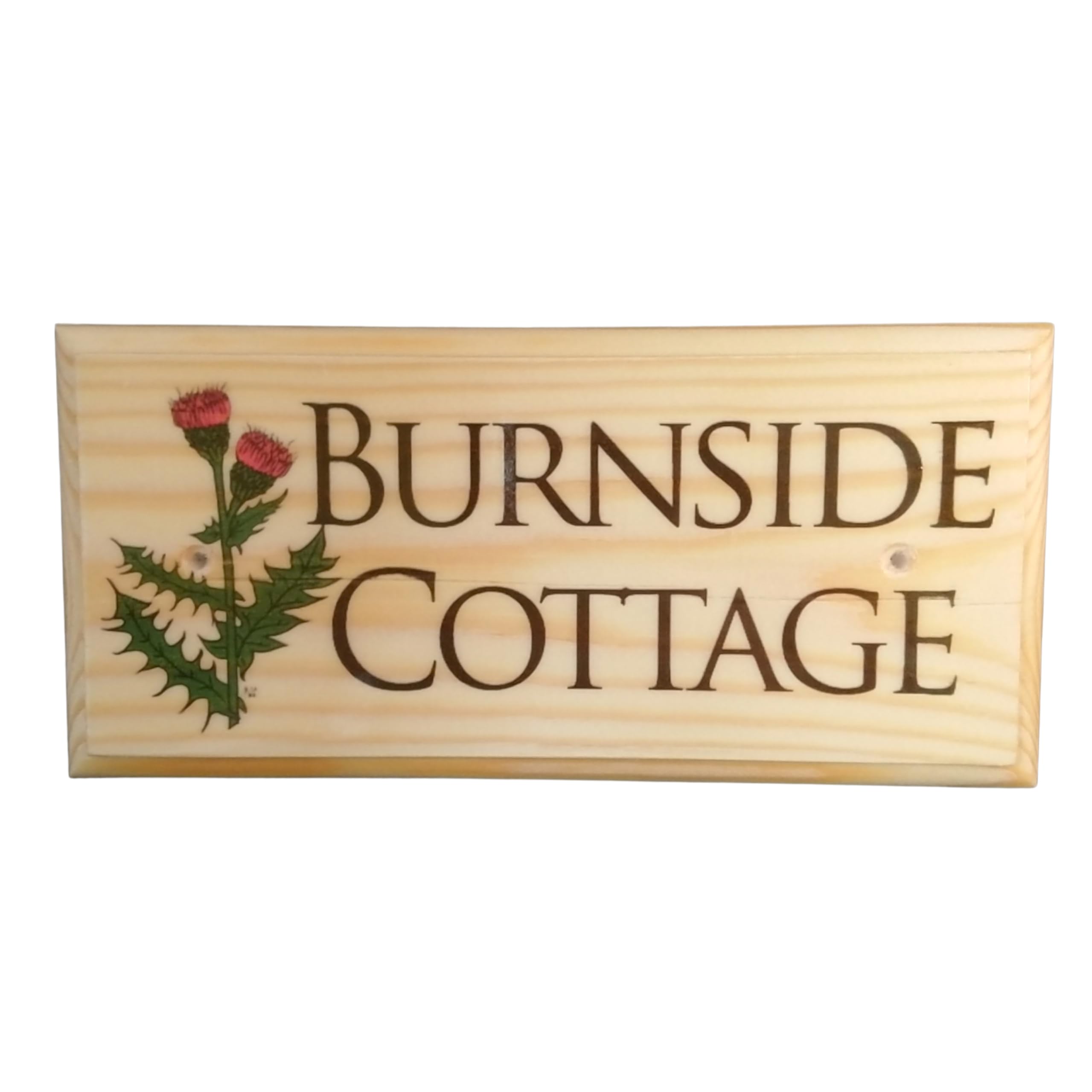 Thistle Cottage Sign, Scottish Thistle House Name Plaque, Flower House Sign