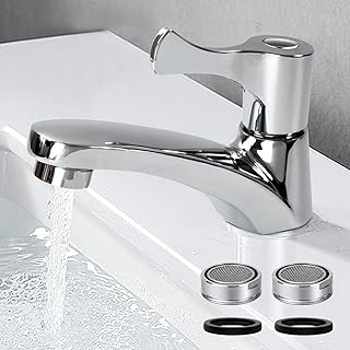 Comprar Grifo de Agua Fría Individual, Grifo Baño, Grifo de Lavabo Monomando, con 2 Filtro para Cocina, Bañera y Baño