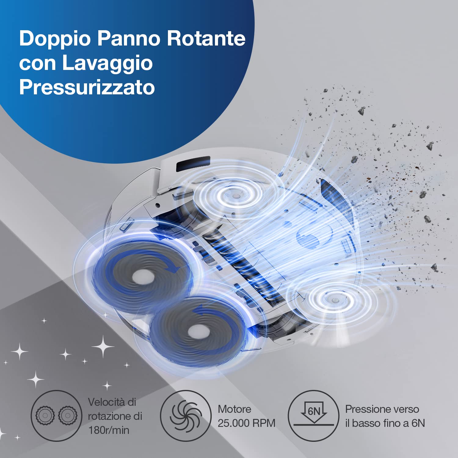 ECOVACS DEEBOT T20e OMNI Robot Aspirapolvere, 6000Pa Robot Aspirapolvere Lavapavimenti con Mappatura, 9mm Sollevamento Mop, Stazione All-in-one, Evitamento Ostacoli 3D, Funziona con Alexa/APP