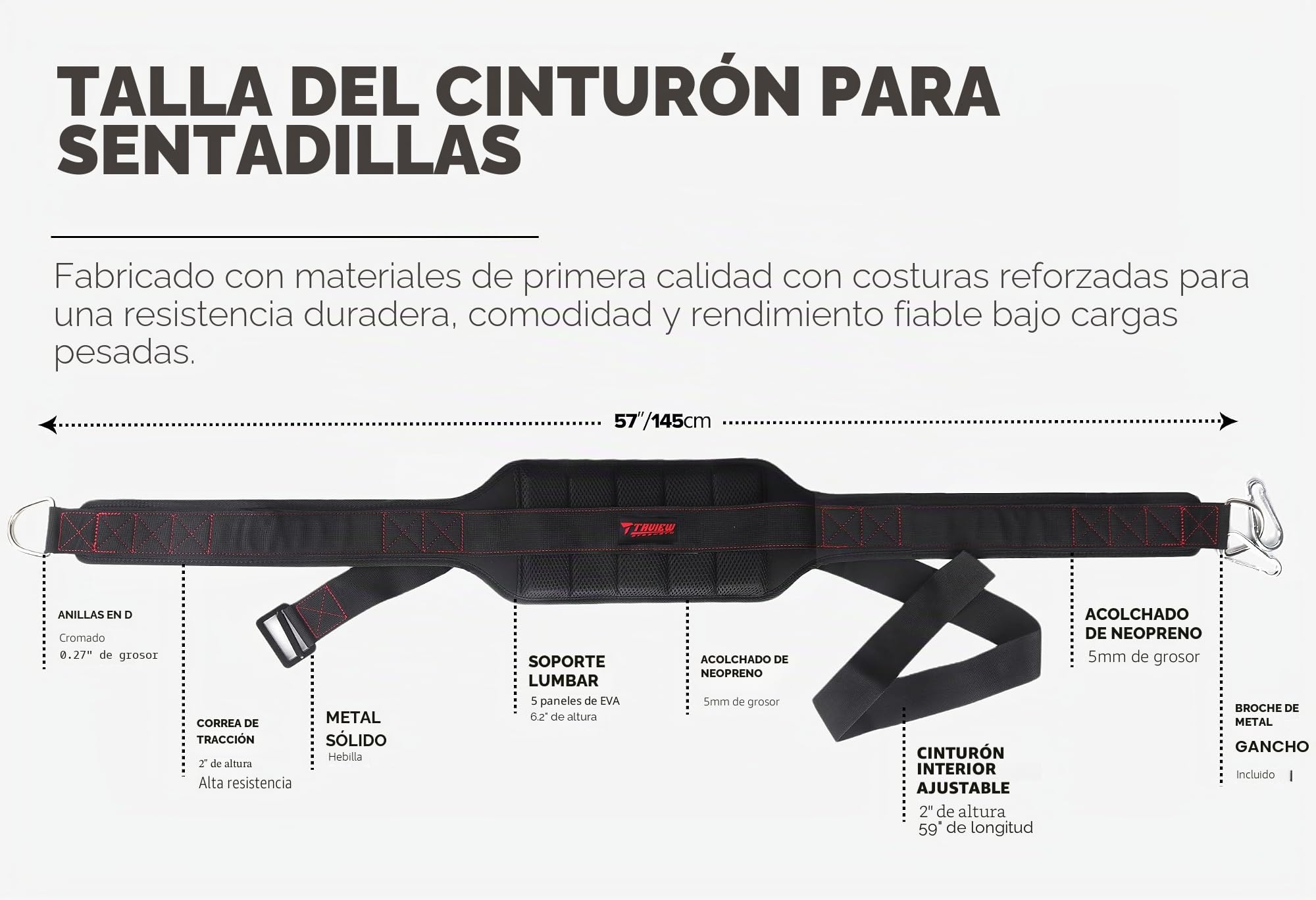 Cinturón para sentadillas con cinturón, fijación de rack y máquina de sentadillas, levantamiento de pesas y levantamiento de potencia, soporte de espalda, perfil bajo, cadera y muslo acolchados