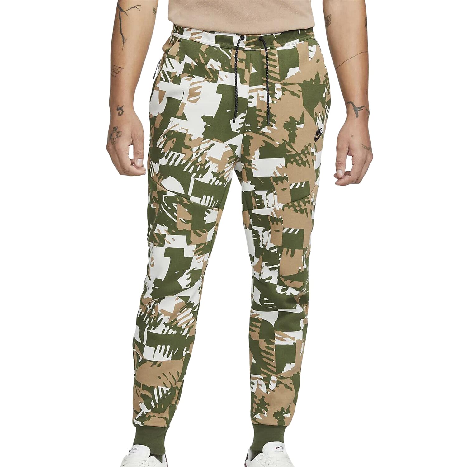 Nike Sportswear Club - Pantalón deportivo para hombre, hueso claro/verde áspero-negro, X-Small