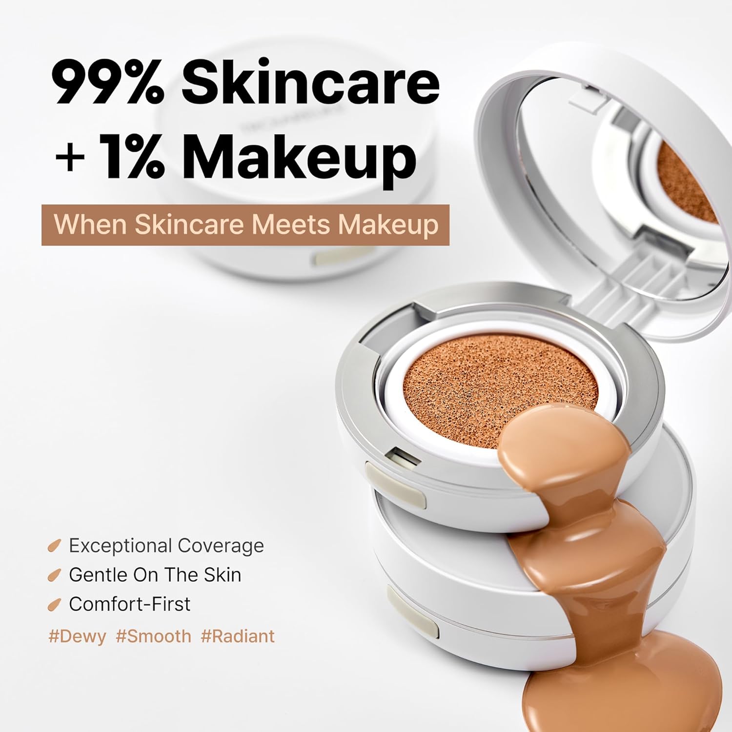 TROIAREUKE A+ Cushion Foundation (Shade 23) I Natural Coverage Foundation Makeup, Moisturizing Finish for Sensitive, Oily, Combination Skin, Skin Care Cushion I Korean Aesthetic Makeup