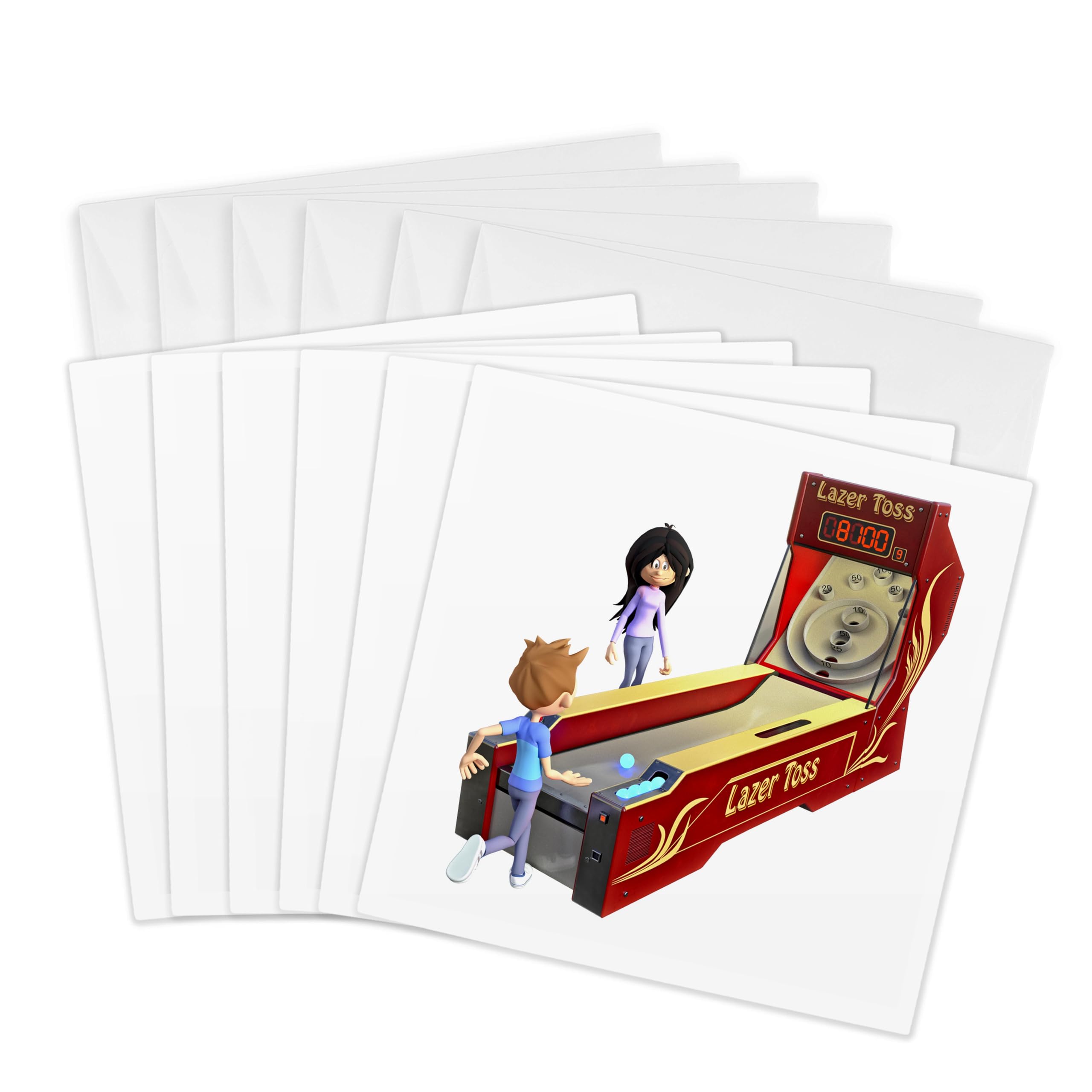 Cartes de vœux Skee Ball 3dRose, le coffret de 6 idéal pour accompagner vos cadeaux - 8