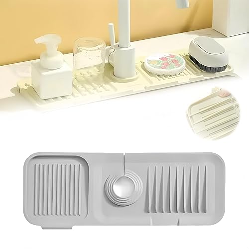 Miniatura 8 de Tapete para grifo para fregadero de cocina, tapete de drenaje de silicona 2026, protector de fregadero de piedra de secado rápido mejorado para Beige