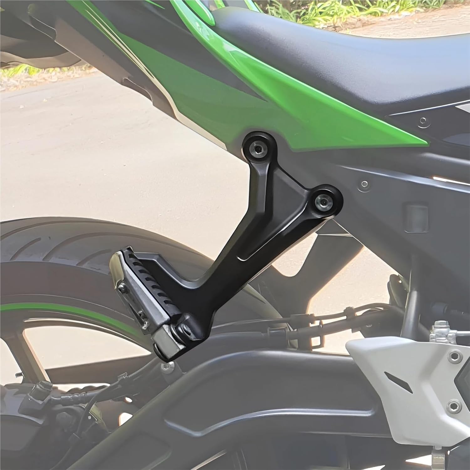 Compatible for Kawasaki Rear Passenger Footrests Footpegs Brackets Fit Z650 Ninja 650 2017-2025