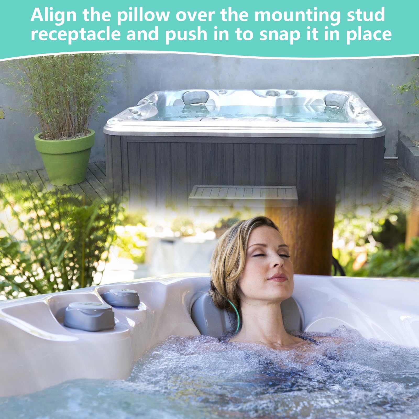 Showingo 6472-966 Lot de 2 oreillers de rechange compatibles avec les spas Sundance série 780 (2007-2017) Remplace 6455-469 - Oreiller confortable et durable