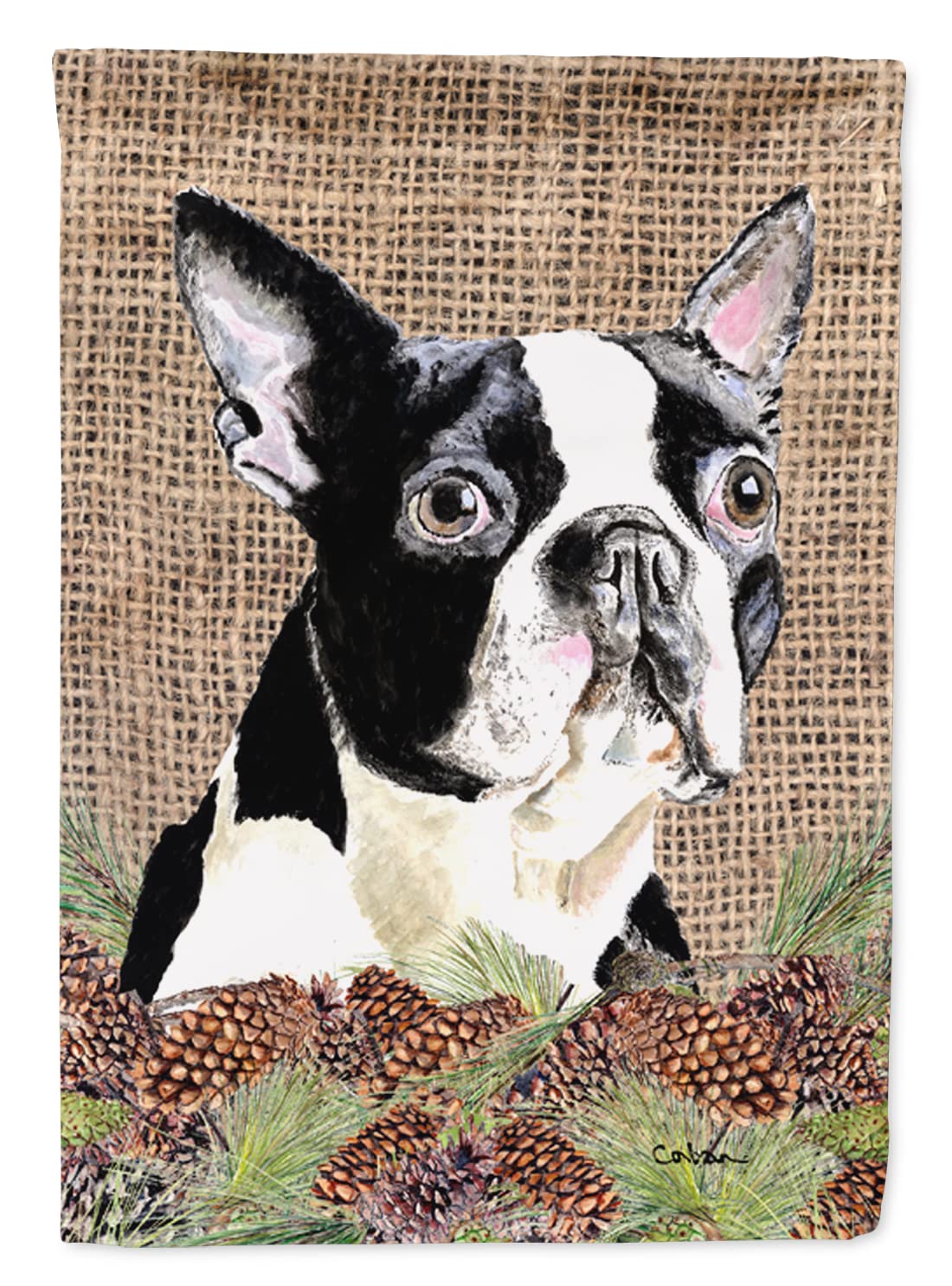 Grand drapeau Boston Terrier pour décoration de jardin et terrasse multicolore SC9051CHF
