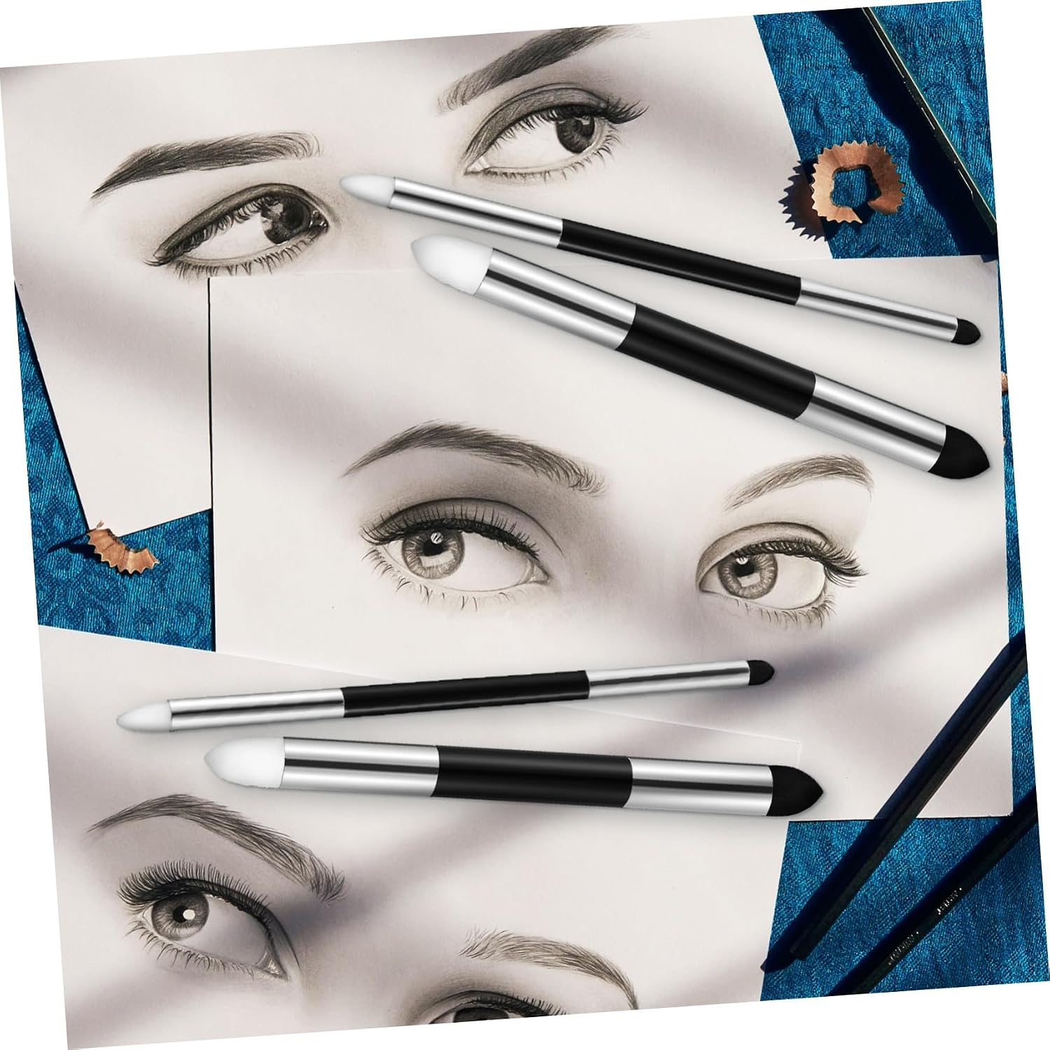 COOLHIYA 6 Pcs Blending Pen with Soft Sponge Tips Dual-tip Drawing Art Blenders for Sketching Erasing and Highlighting Suitable for Artists Students Beginners