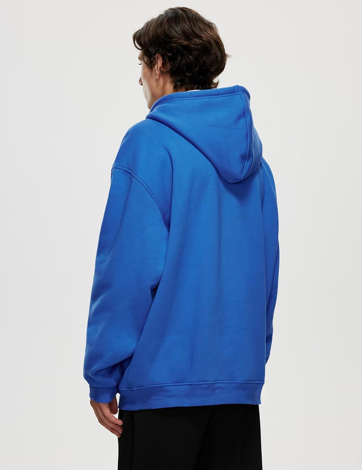 Iwing Mens Heavyweight Fleece Hoodies Sherpa Lined Sweatshirts Oversized Weighted Cotton Warm Thick Hoodie Fall Winter - Image 3