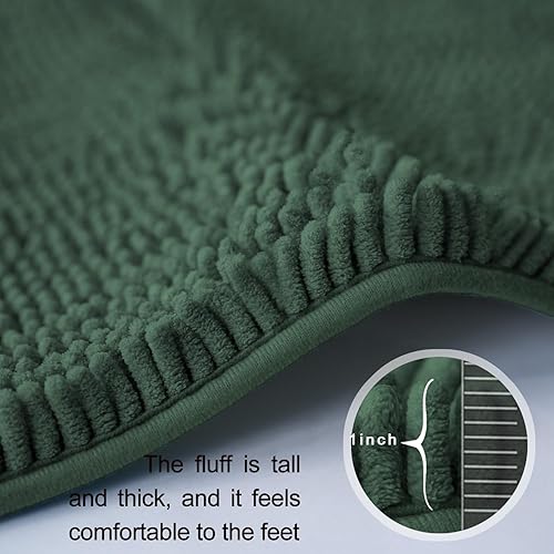 Miniatura 5 de BOANKODU Juego de 2 alfombras de baño, ultra suaves y absorbentes, alfombra de baño de chenilla, alfombras de baño antideslizantes, tapetes de baño