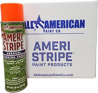 Ameri-Stripe Orange Aerosol Chalk Paint (12 Cans Per Case) - Temporary, Spray Chalk Paint (20 oz. Can) - Baseball/Softball/Turf/Dirt/Gravel