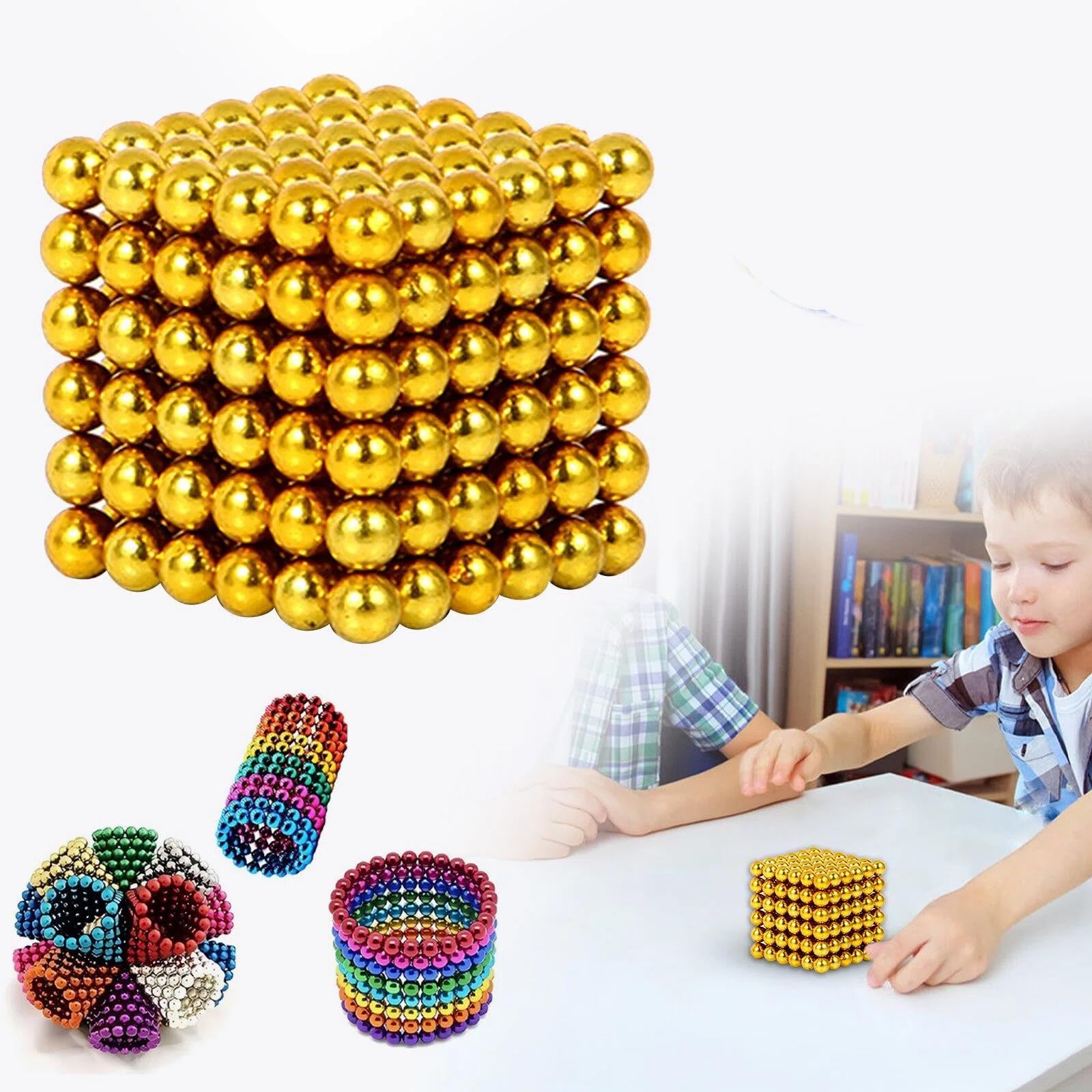 Magnetic Fidget Balls 216PC Construction Building Blocks,Stacking Magnetic Balls,Finger Toys,Build Accessories Toys for Adults and Teenagers Creatively Stacking Magnetics Ball for Home (GO-216)