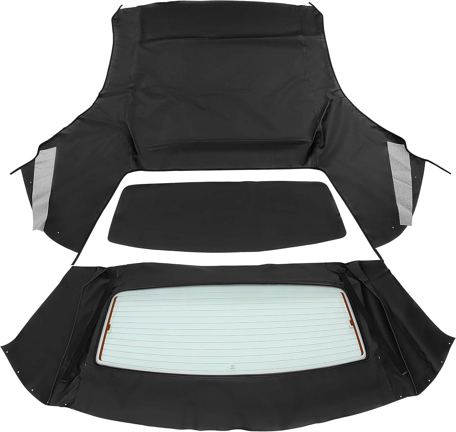 ECOTRIC Convertible Soft Top Compatible with 1994-2004 Ford Mustang Cabrio Roof Cover with Heated Glass Window Black Sailcloth Vinyl
