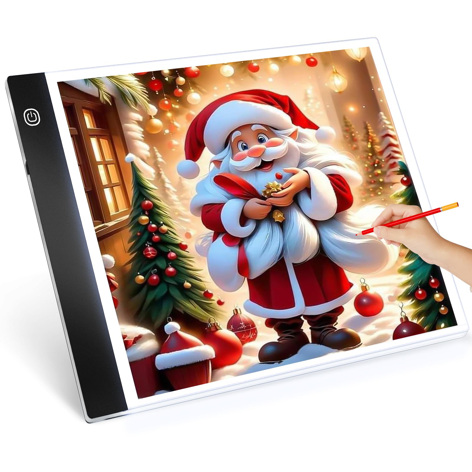 Mesa de Luz para Dibujo, Guiseapue Mesa de Dibujo para Niños, Mesa Lámpara A4, 3 Modos de Brillo Ajustable, Proyector para Dibujar, Hacer Bocetos, Pintar Diamantes, Regalos para Mujeres y Niños