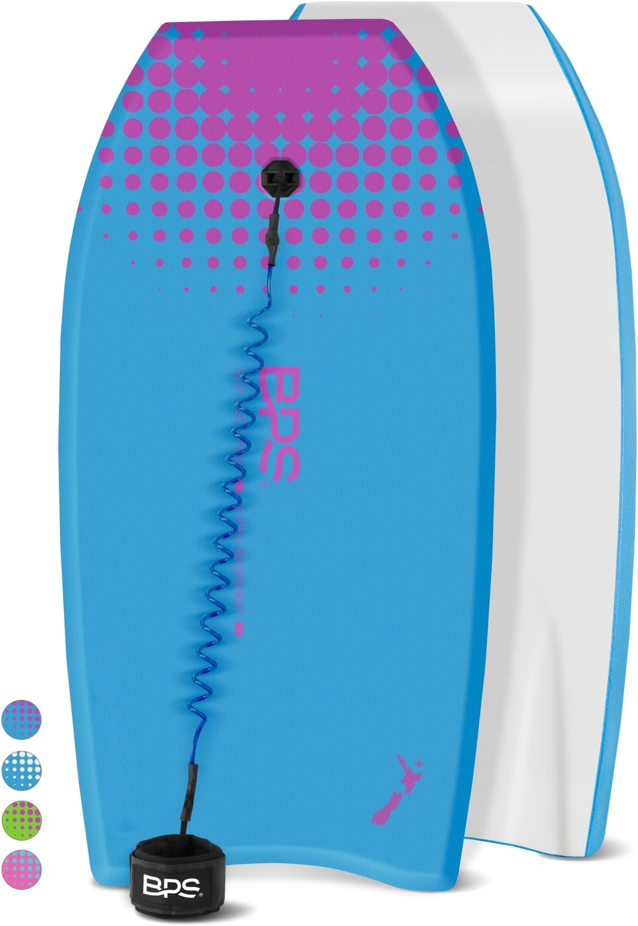 BPS 'Storm' Bodyboard with Premium Coiled Leash - Lightweight with EPS Core, Durable for All Wave Conditions