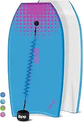 Bodyboard BPS Storm – Inclui coleira enrolada premium e correntes de nadador/protetores de quilhas, Blue , Purple, 33 Inch