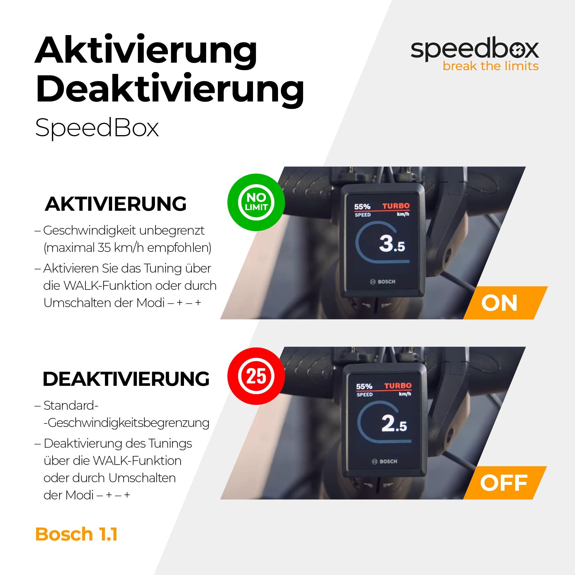 SpeedBox 1.1 kompatibel mit Bosch (Smart System) / E-Bike Premium Tuning-Chip für Bosch-Motoren mit Smart System