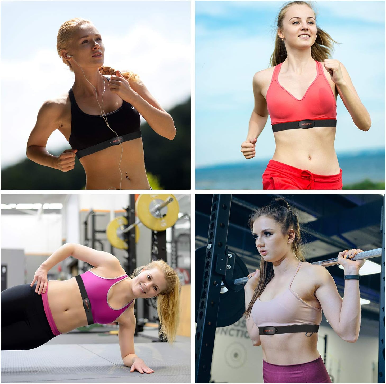 moofit ANT+ Heart Rate Monitor with Chest Strap Bluetooth HR Sensor IPX7 Waterproof Compatible with Zwift, Rouvy, TRX, EliteHRV, Peloton, Strava for iOS, Android (MooFit app Unavailable) : Sports & Outdoors