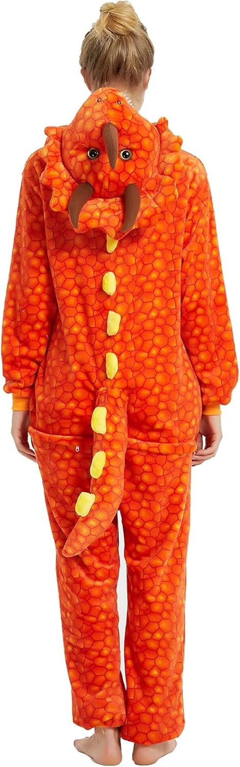 Plustrong Triceratops Costume Onesie Pajamas Adult Halloween Costumes Animal Cosplay Sleepwear - Image 7