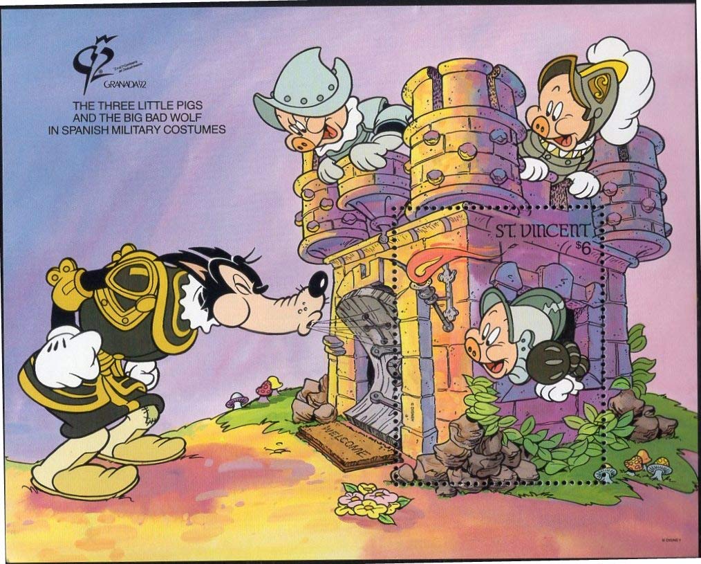 Buy PHILPEX ,Nice Mint MS of Disney Character The Three Little Pigs and