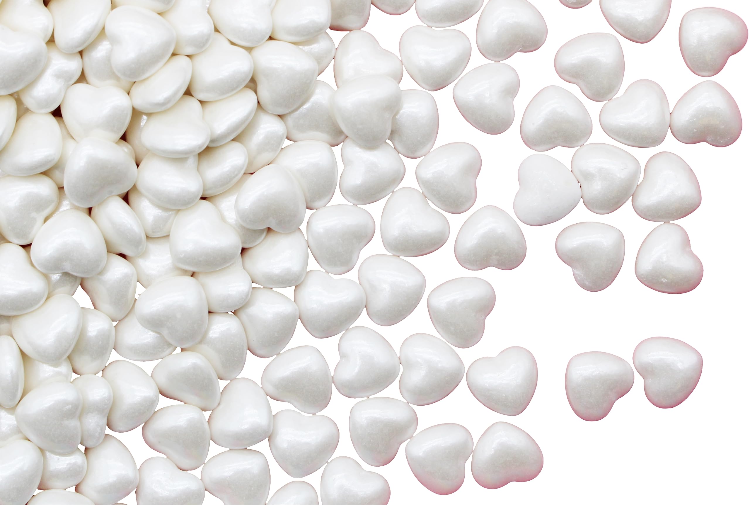 White Heart Shaped Candy 1 Pound Bulk Bag-For Bridal Showers Or Wedding Candy Stations