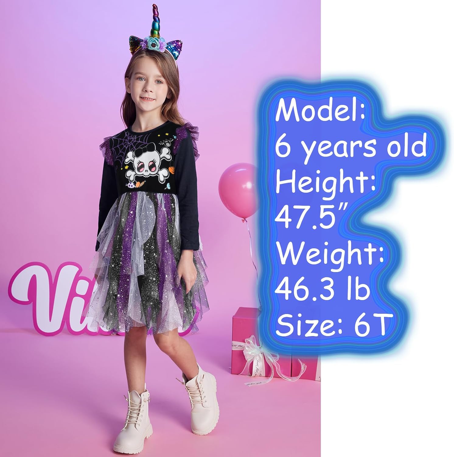VIKITA Girls Dresses Winter Party Tutu Dress for 2-12 Years Kids - Image 2