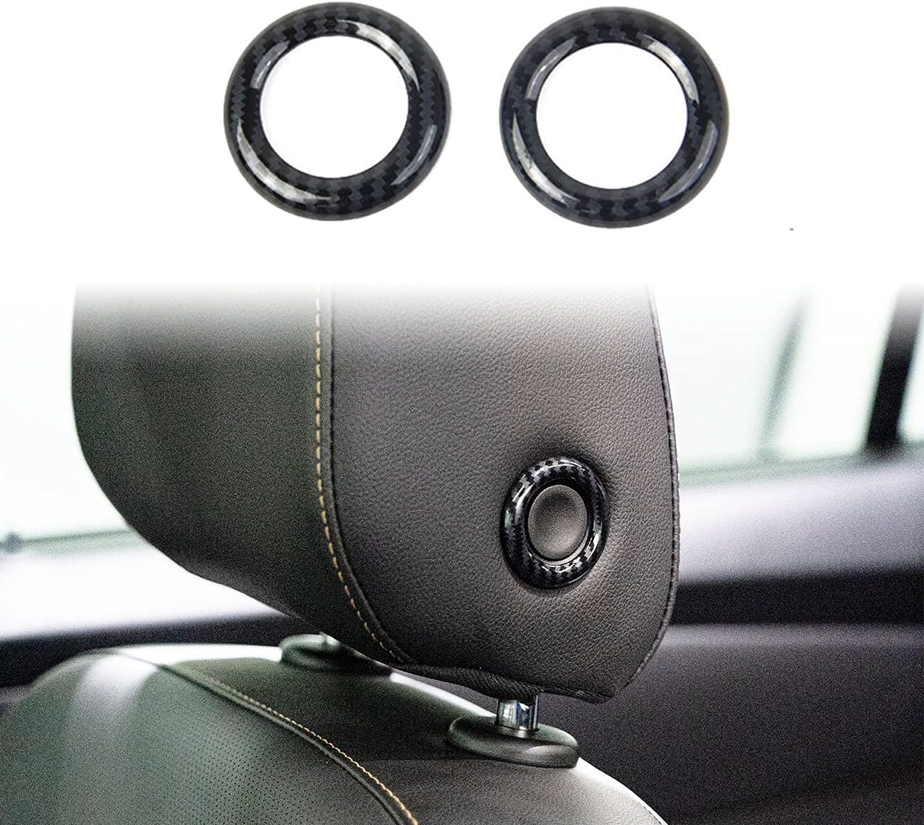 Fewshaw Carbon Fiber Headrest Adjustment Button Switch Ring