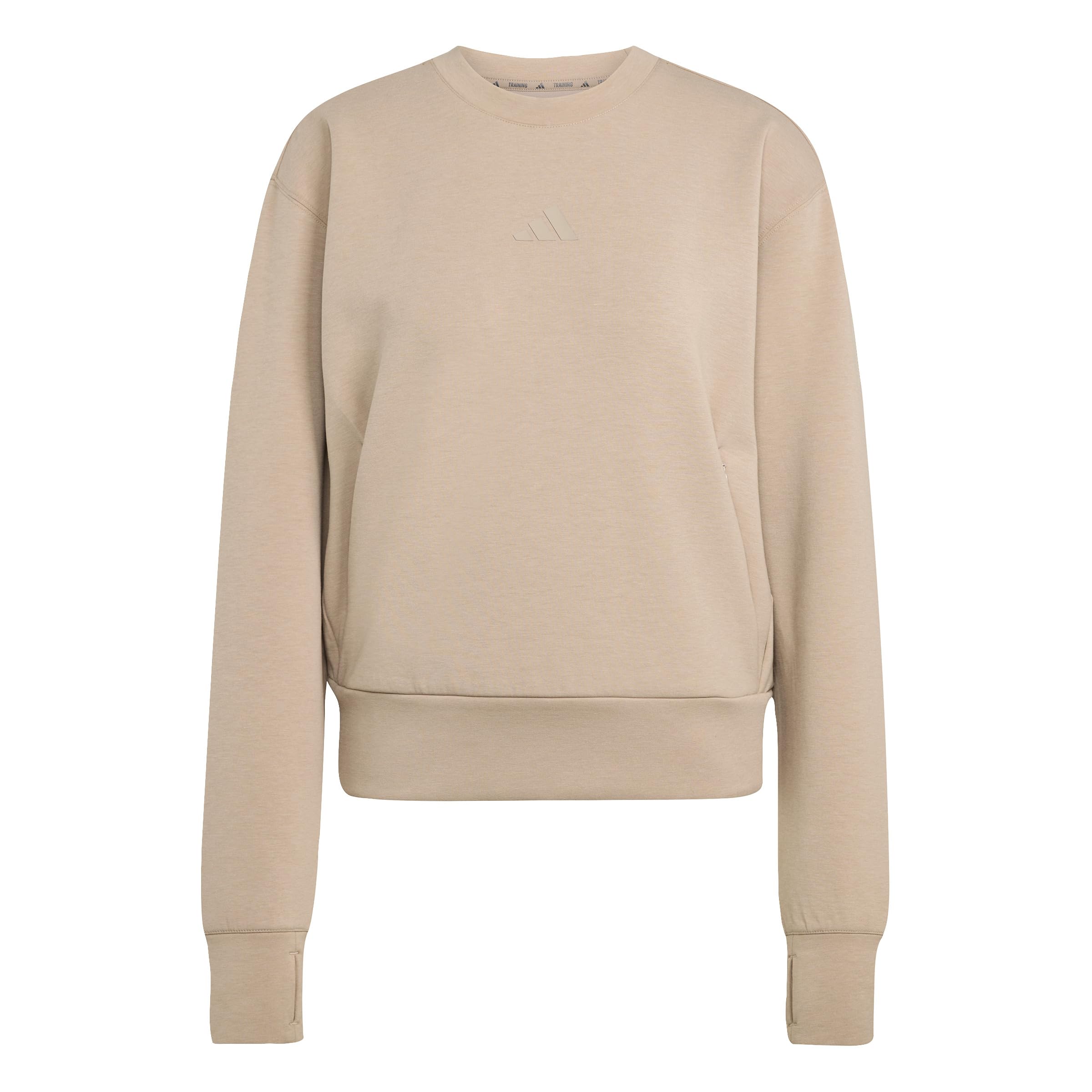 adidas Women's D4T Workout Warm Up Crew Neck, chalky brown, S