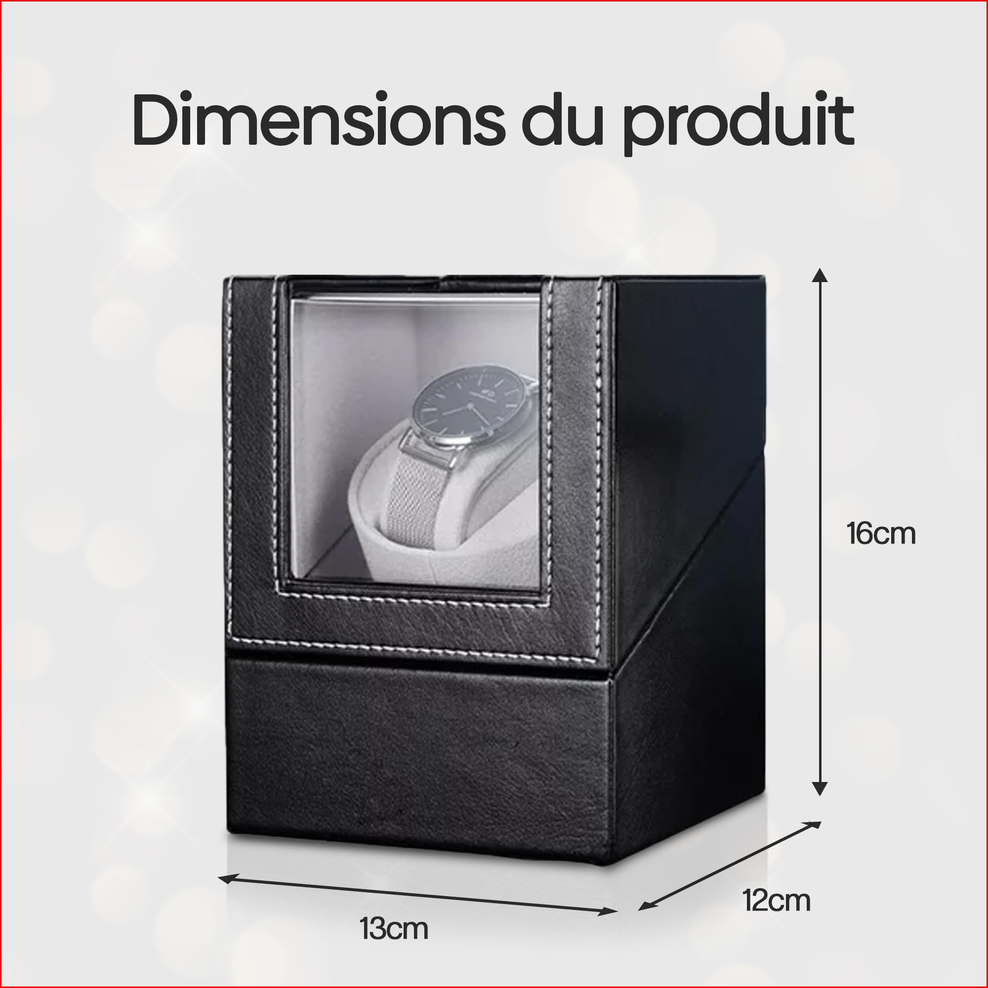 Olvy Remontoir Montre Automatique, Boîte de Remontoir de Montre, Watch Winder, Moteur Extrêmement Silencieux, Coussin de Montre Flexible
