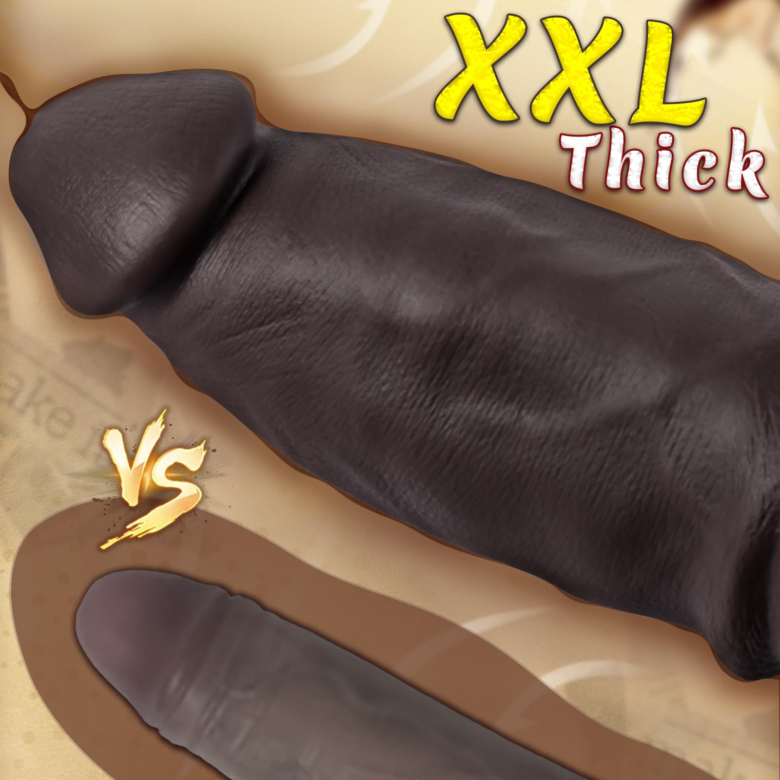25*8,4 cm Épaisseur Extrême Gode XXL,Gode Anal en Silicone À Double Densité | Godemiché Monstre Géant et Ventouse sans Testicules pour Utilisateurs Avancés Hommes Compatible avec Harnais