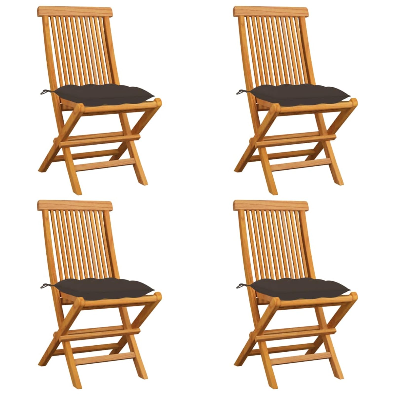 Chaise de jardin en teck pliable lot de 4 pour optimiser l'espace du balcon