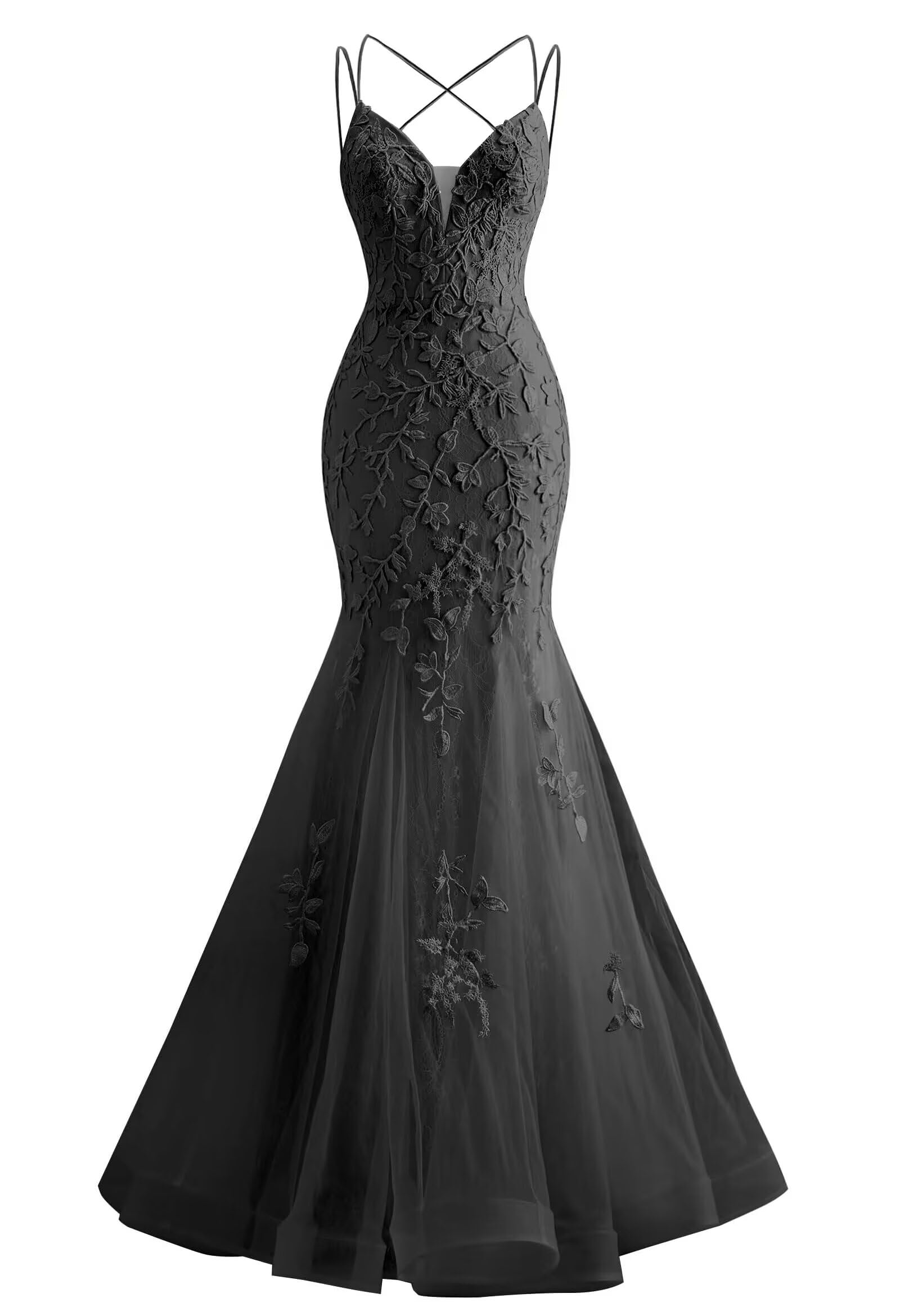 Long Sleeves Evening Gowns Mermaid Long Sheer Neck Prom Dresses