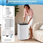 Climatiseur portable 12000 BTU, unité de climatisation 5-en-1 avec refroidissement, ventilateur, déshumidificateur, modes sommeil et automatique, couvre jusqu'à 550 pi², télécommande, pour chambre, bureau à domicile, salon (12000 BTU)