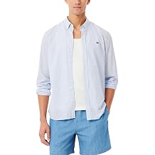 Lacoste Mens Regular Fit Plaid Poplin Shirt