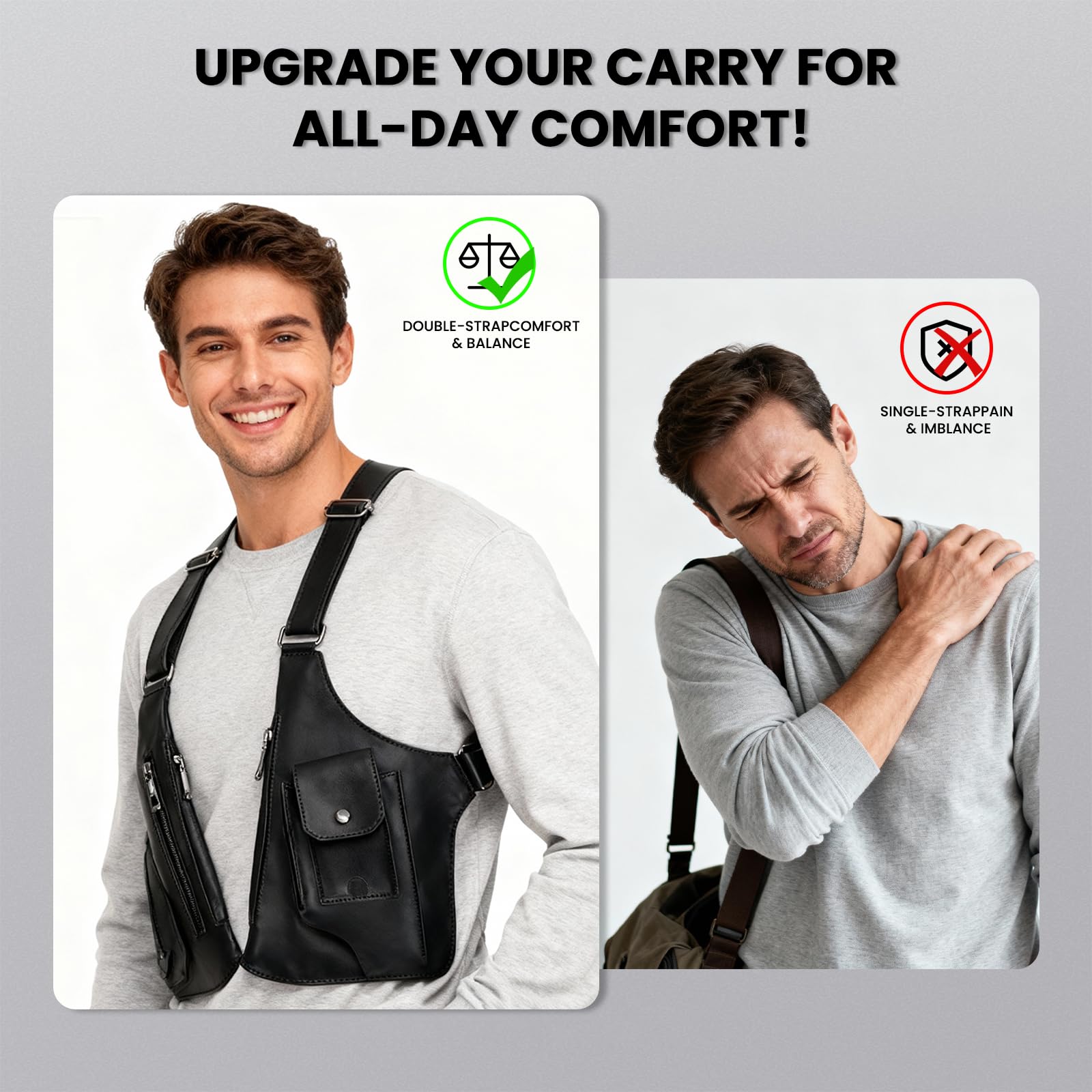 Amazon.co.jp: 男性用レザーホルスター ベスト Para Hombre オートバイ