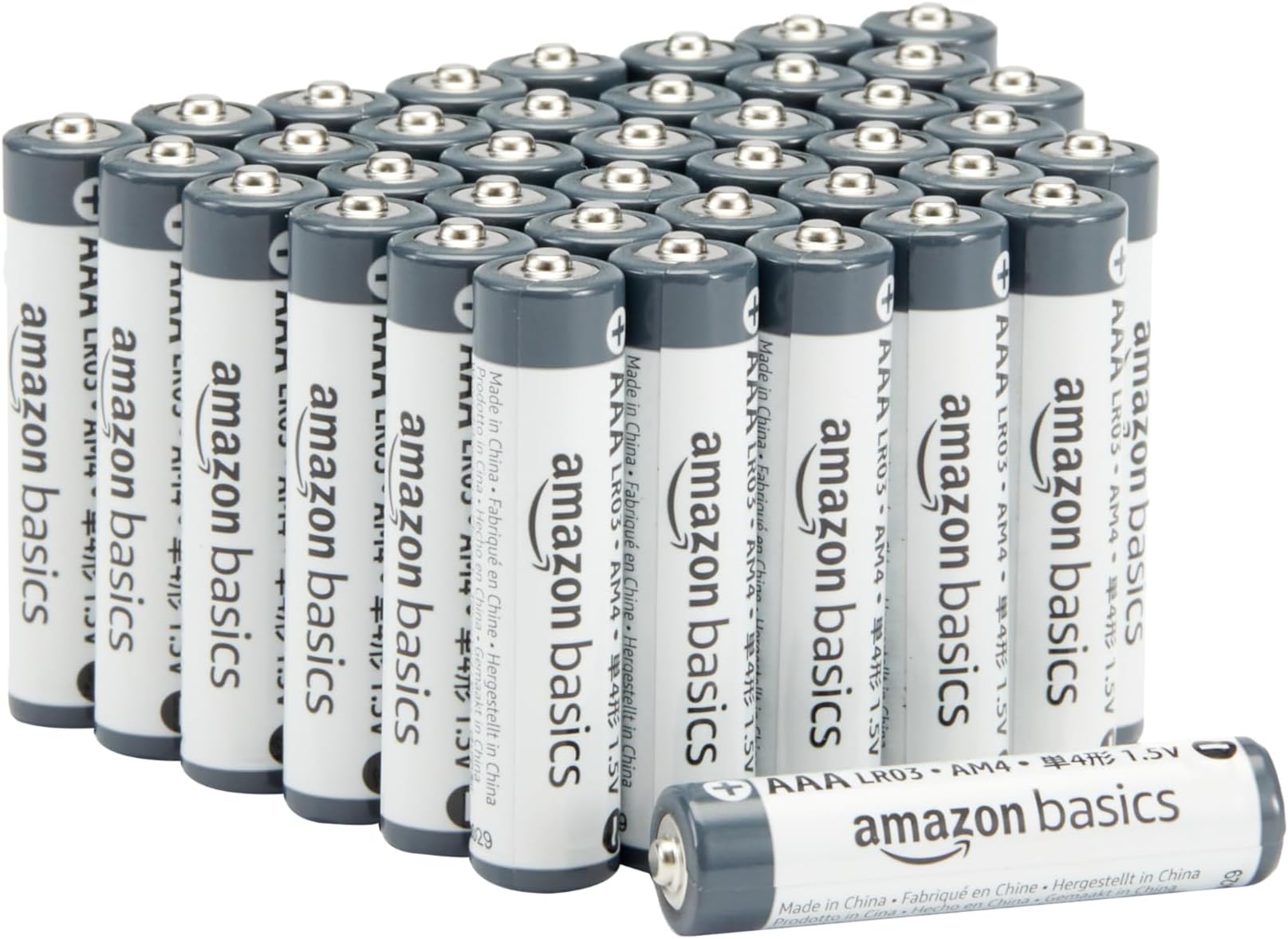 Amazon Basics AAA Alkaline Batteries, Industrial Triple A, 5-Year Shelf Life, 40 Count (Pack of 1)