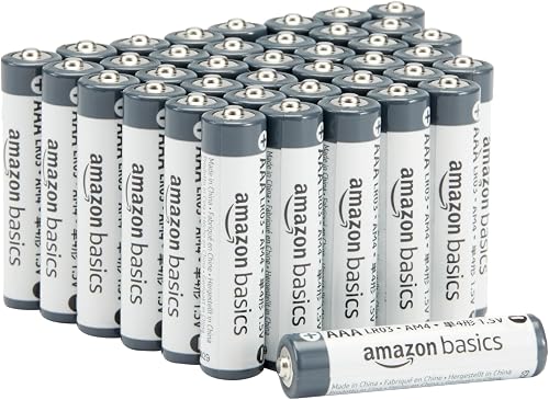 Amazon Basics 40-Pack AAA Alkaline Industrial Batteries, 1.5 Volt, 5-Year Shelf Life, for Household and Office Devices, Emergency Gear