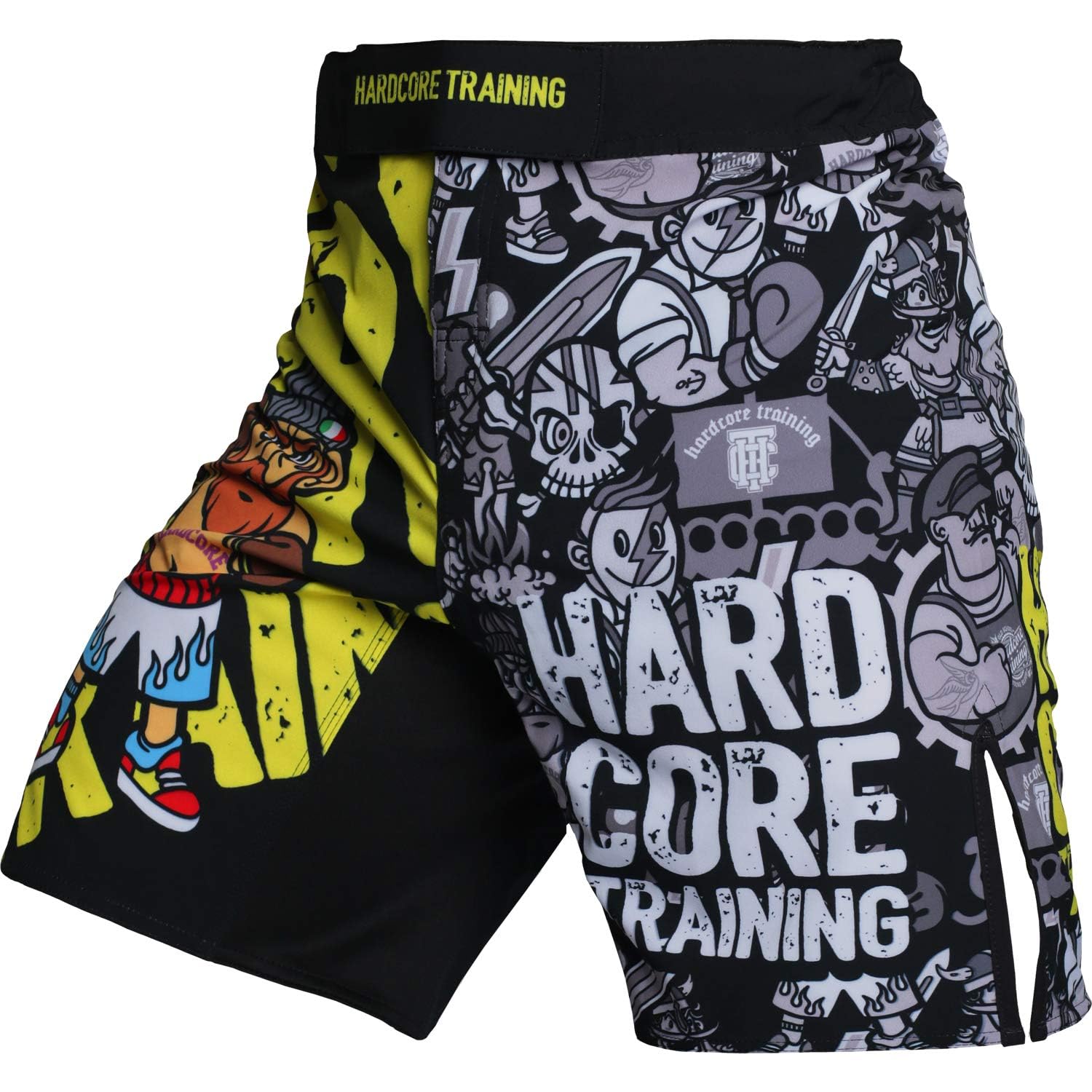Hardcore Training Doodles Pantaloncini Uomo MMA Boxe Palestra Muay Thai BJJ