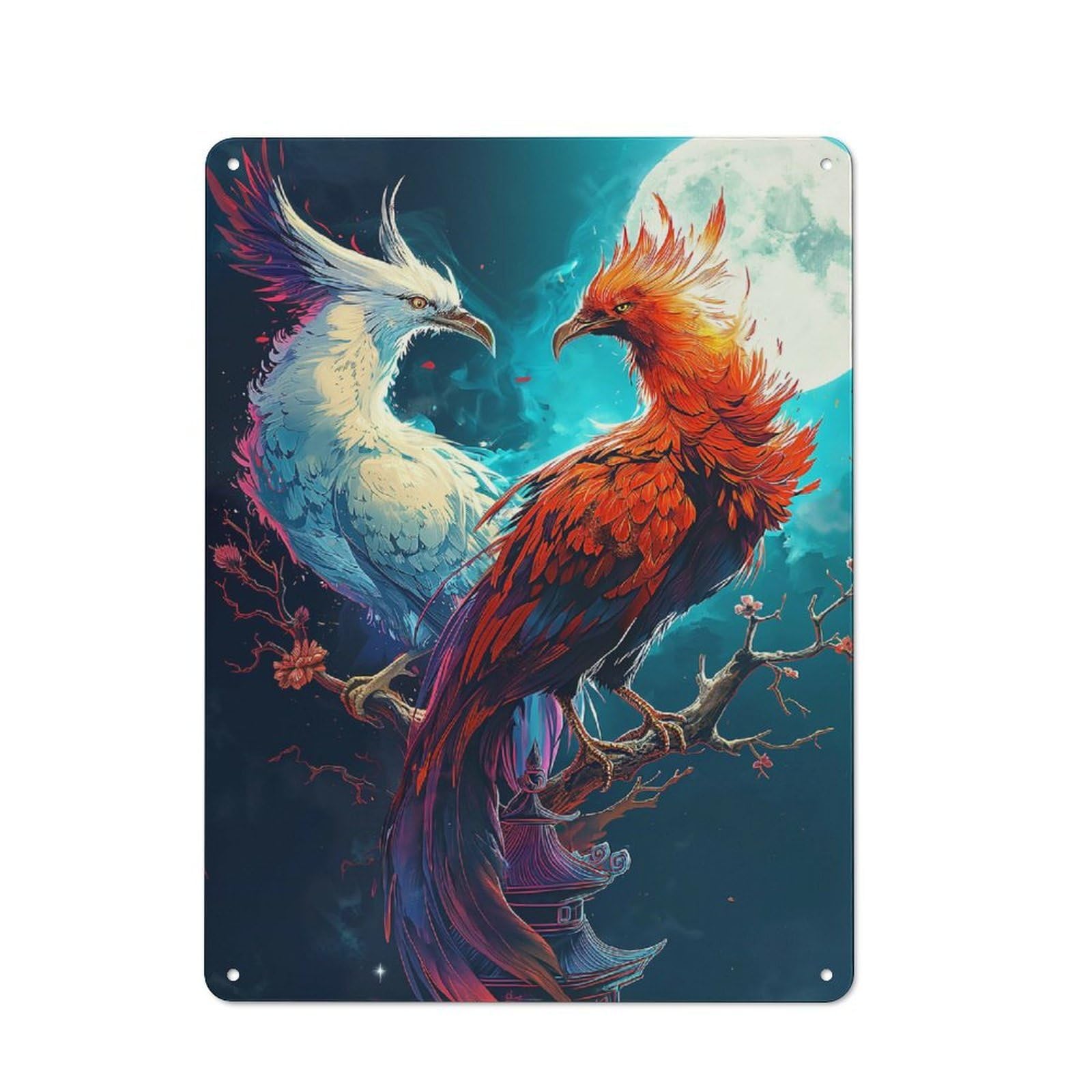 Metal Wall Sign 40x30cm Featuring Phoenix for Garage Or Workshop, Suited to Workshop Owners