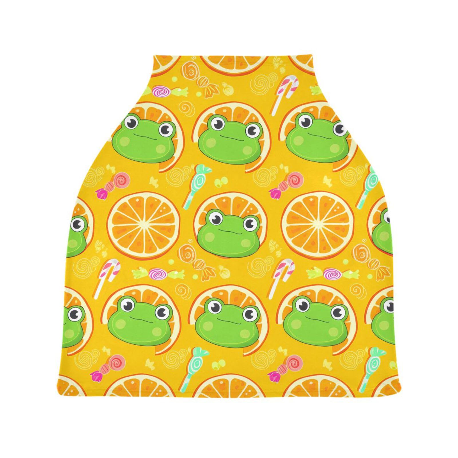 Nesatuwa Baby Car Seat Cover Cute Cartoon Frog Breastfeeding Covers Stretchy Breathable Multi-Use Cover Carseat Canopy for Girls and Boys