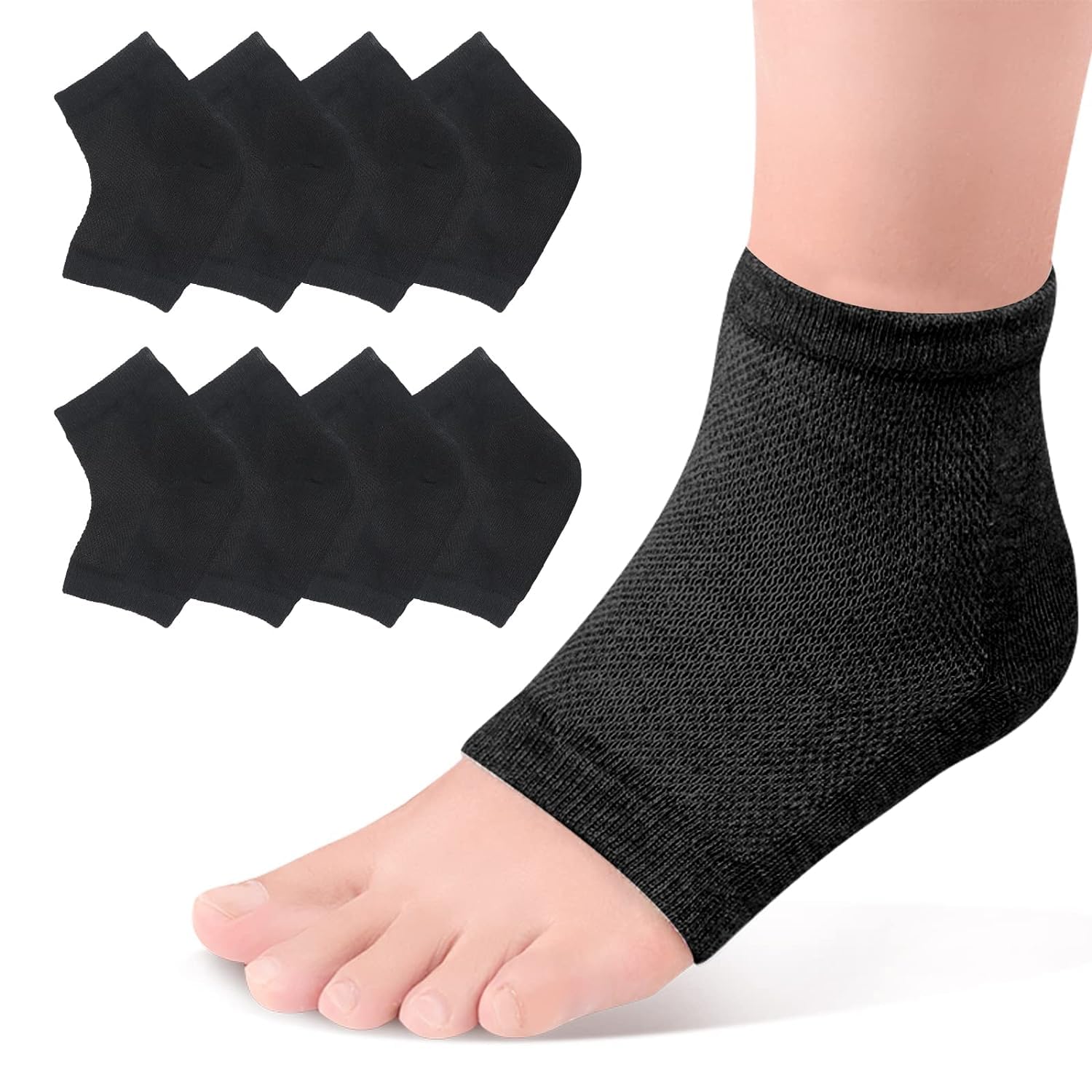 Testido Moisturising Gel Socks for Women & Men | Silicone Cushions for Support & Heel Repair | For Smooth, Soft, Crack-Free Heels | Spa-like Massage & Pain Relief (Black 1 Pair) (B0CR6M9RCR) Amazon Price History, Amazon Price Tracker