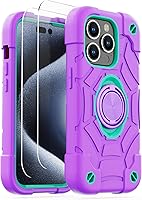 Vista 38 de KCJ Funda para iPhone SE 2022/2020, iPhone 8/7/6/6S, con [2×Protectores de Pantalla][Soporte de Anillo] Silicona Suave+PC Duro Protección Completa