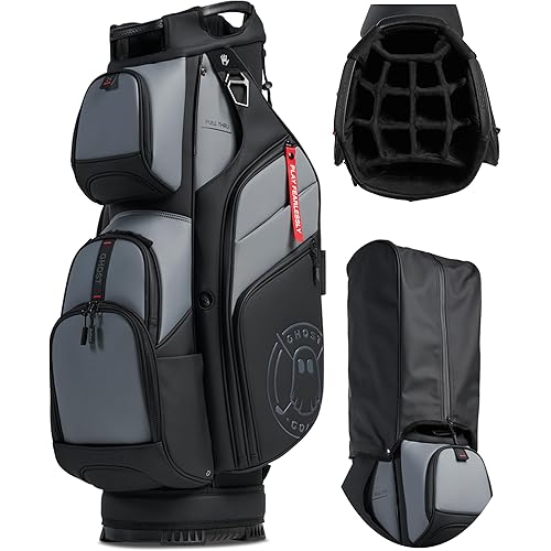 Ghost Golf Cart Bags, GT-14 - Golf Bags for Men & Women, 14-Way Dividers with Premium Materials & Magnetic Pockets - Golf Bag Capacity with 11 External Pockets