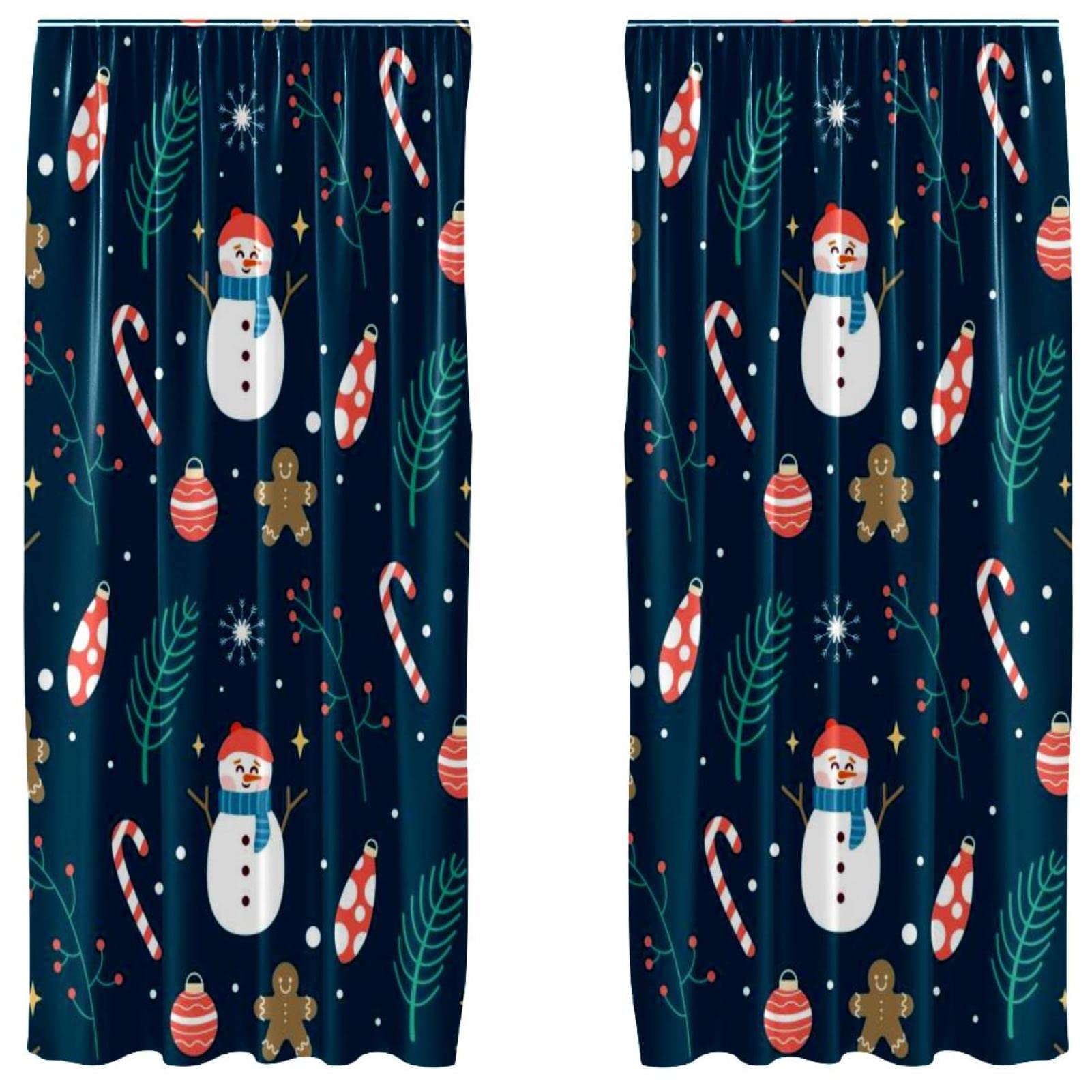 Rideau bonhomme de neige Noël 140x213 cm pour habiller le salon en fête