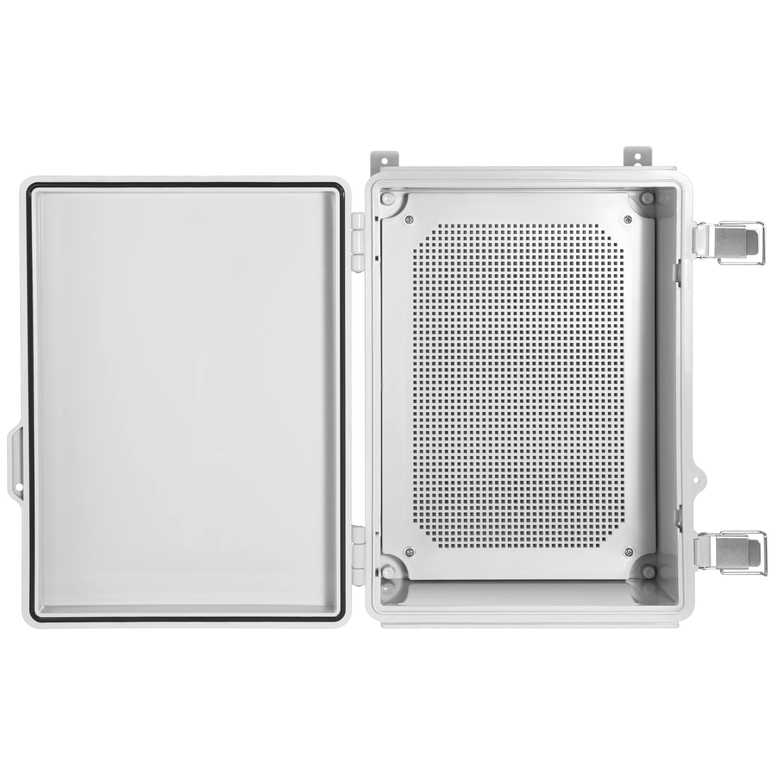 Ordentlich Waterproof Electrical Junction Box IP67 ABS Plastic Enclosure with Hinged Cover with Mounting Plate, Wall Brackets (14.6"?ù10.6"?ù5.9")